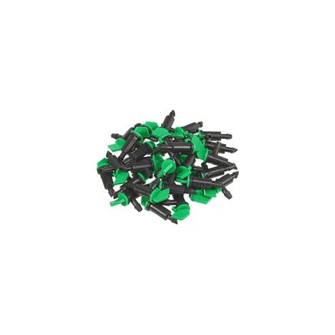 Lot de 30 goutteurs à drapeau – Système d'irrigation de jardin, amovible, contrôle du débit et émetteur de goutte, appliquer sur les arbres de pelouse (12 gallons par heure, vert et noir) H680