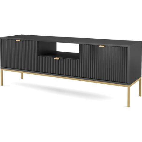 Lowboard in schwarz, Fußgestell goldfarben NEWCASTLE-160 (1/5)
