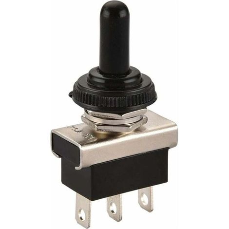Interrupteur à bascule en métal Flick Flip 12 V 25 A Spdt on/off/on 3 positions 3 broches pour éclairage de tableau de bord avec capuchon étanche (1/5)