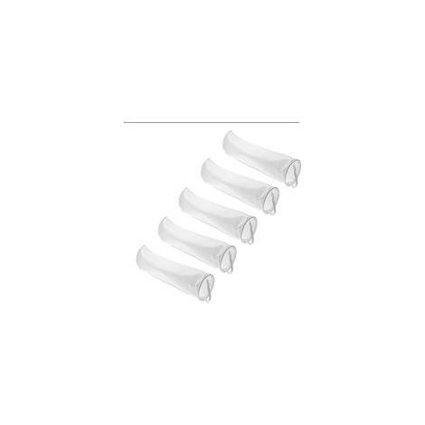 5x Chaussettes filtrantes universelles pour aquarium, piscine, skimmer - Sac de filtration, polypropylène, 18 x 81 cm, 100 micromètre, blanc