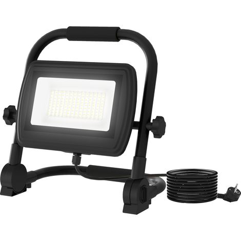 HOMCOM Faretto a LED da Lavoro da 6500K con Testa Girevole e Supporto Nero (1/5)