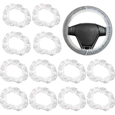 100 fundas universales transparentes para volante, fundas protectoras de plástico elástico impermeable, fundas para volante, accesorios para el interior del coche. (1/5)