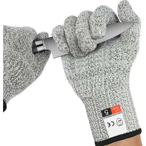 AUYAO Gants Anti-Coupures Gants Anti-Coupures Professionnels Haute Protection, Gants de Travail de Sécurité pour Cuisine Gant Huitre Protection, Gants pour Ouvrir les Huitres de Niveau 5 (1/4)