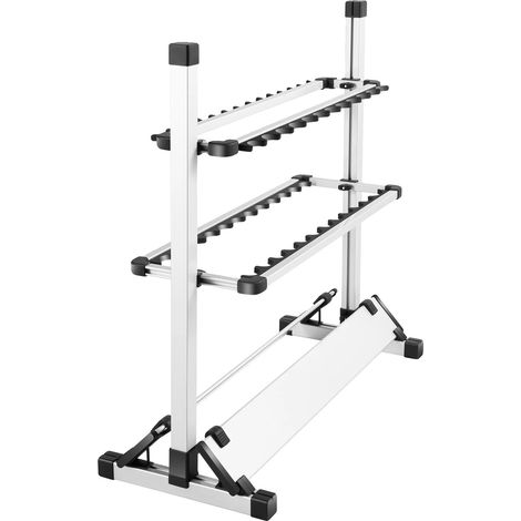 Soporte para cañas de pescar, capacidad para 24 cañas, fácil de montar, color blanco. (1/2)