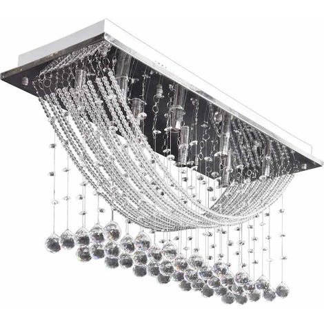 vidaXL Lámpara de techo con lágrimas de cristal 8 x G9 29 cm (1/2)