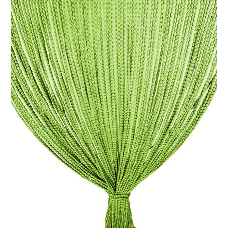 Tenda Mariel Soffice a Perline in Stoffa Anti Insetti e Antirumore - Modificabile - Colore Verde Cm. 100x220