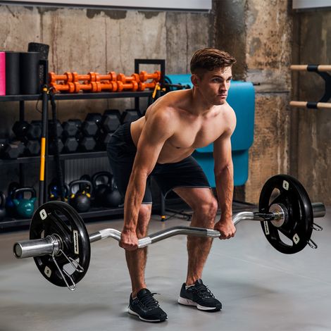 Juego de 2 Discos de Pesas Olímpicas de 5 kg con Orificio de 5 cm para Entrenamiento de Fuerza Ø24x3,5 cm Negro (1/5)