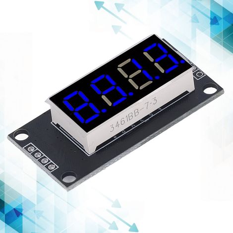 0,36-Zoll-Digitalanzeigemodul, TM1637-Modul mit vierstelliger Sieben-Segment-Coderöhre, blaue Anzeige. (1/5)