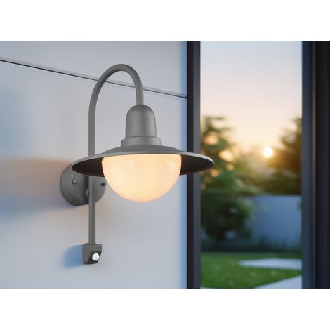 LED Außenwandleuchte mit Bewegungsmelder, Laterne in Anthrazit, Höhe 45,5cm (1/5)