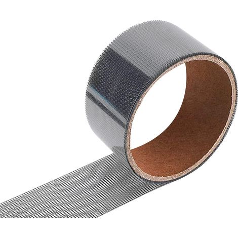 Cinta para repara mosquiteras de tela, cortinas, ventanas, kit de tejido de fibra de vidrio, adhesivo para mosquitera, 5 cm x 200 cm (gris)