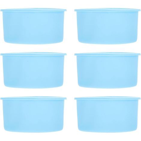 6er-Set Silikon-Backformen für Kuchen und Muffins (blau) – 10 x 10 x 5 cm – Blau (1/4)