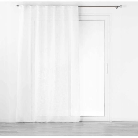 douceur-dinterieur Cortina voile efecto lino blanco 140x240 cm