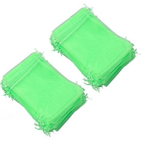 100 pièces filet de Protection des fruits sac réutilisable jardin maille barrière pour plantes arbres à fleurs vert 15x2 0cm/5.9x7.9in