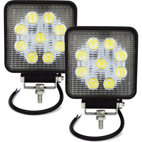 Stück 4 Zoll 27W LED-Arbeitslichtbalken, Flutlichtstrahl-Arbeitsscheinwerfer für Offroad-Trucks, SUV und 4x4-Nebelscheinwerfer