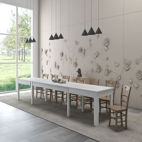 Tavolo da pranzo allungabile bianco frassinato. Tavoli (1/4)