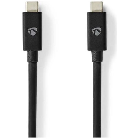 Cable usb usb 40 generacion 2x2 usb c macho usb c macho 240 w 8k60hz 20 gbps niquelado 200 metros redondo pvc negro caja (1/3)