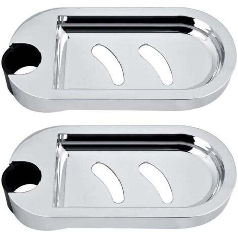 Shower Soap Dish, 2 Pieces Shower Bar Soap Dish Wall Mounted Sponge Holder Soap Saver Tray Adjustable Shower Shelf for Shower Bar Hole Diameter 25mm-Fei Yu (1/4)