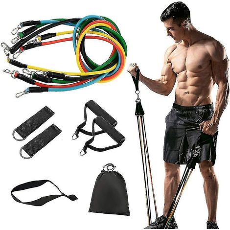 Set mit 11 Widerstandsbändern für CrossFit, Fitness und Yoga-Training [Kostenloser Versand] (1/5)