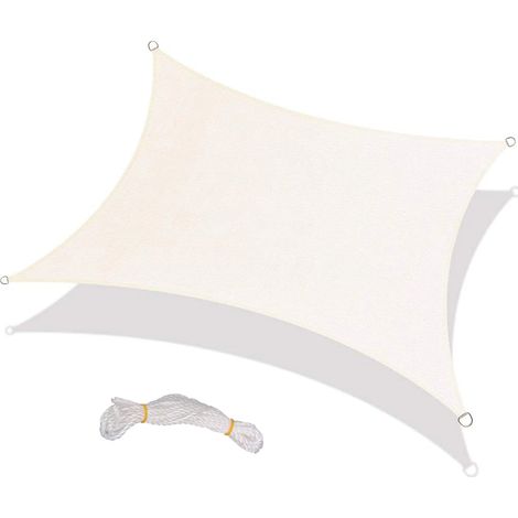 Voile d'ombrage rectangulaire en polyester Oxford orange et rouge pour jardin, terrasse ou patio, 2,5 x 2,5 m (1/5)