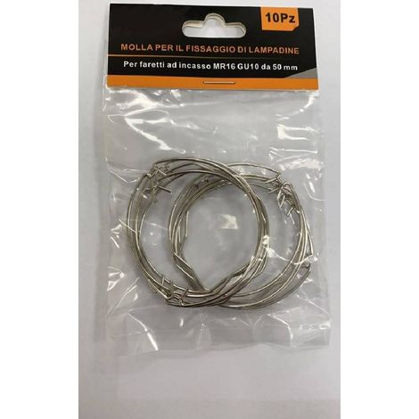 TrAdE Shop Traesio - Molla Per Fissaggio Lampadine Di Ricambio Per Porta Faretti In Gesso 50mm Ml-50 -