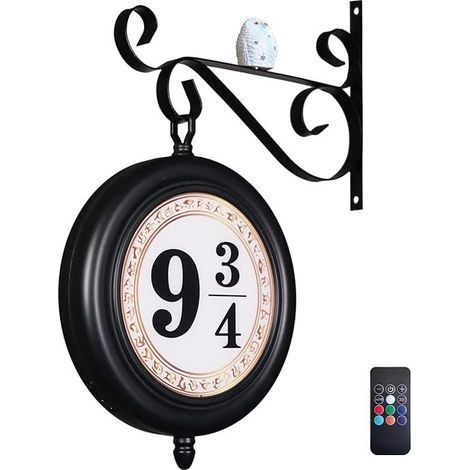 Veilleuse à plateforme 9 3/4 – Éclairage double face avec télécommande 16 couleurs, 10 options de luminosité et 4 modes d'éclairage pour décoration de chambre, lampe murale, cadeau de décoration de ru (1/5)