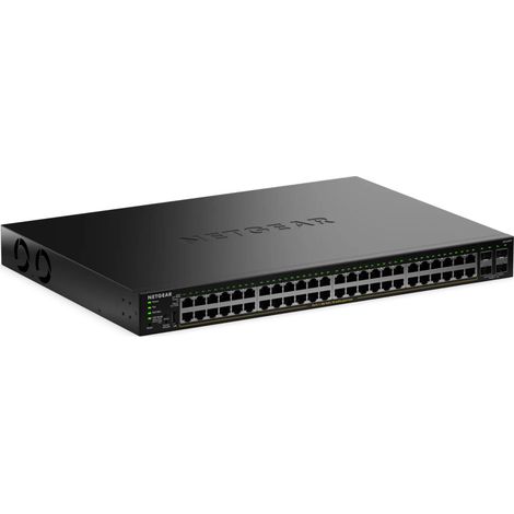 NETGEAR S350 Series 48-Port Gigabit Ethernet PoE+ Smart Managed Essentials Switch mit 4 Dedicated SFP Ports
