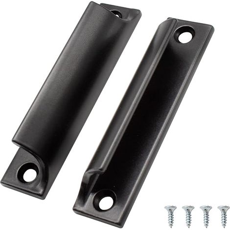2 Pieces Black Sliding Door Handle, Aluminum Furniture Handle, Kitchen Cabinet Handle, for Balcony Doors, Sliding Doors, Drawers (1/5)