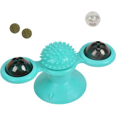 Juguete giratorio para gatos con forma de molino de viento, linterna LED y accesorio para mascotas: pelota de hierba gatera. (1/5)