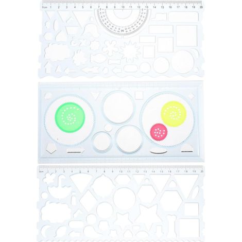 Ensemble de 3 pochoirs géométriques pour un dessin créatif (1/5)
