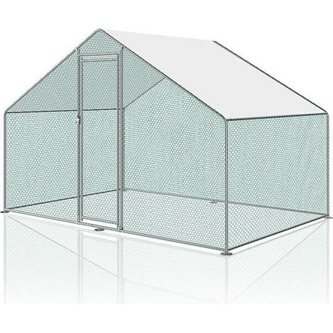 EINFEBEN Poulailler XXL Enclos d'extérieur avec serrure de sécurité et chiffon de peinture en polyéthylène imperméable 3 x 2 x 2 m (1/5)