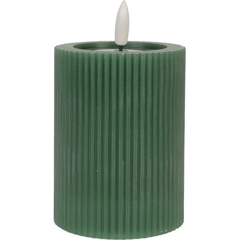 Bougie LED en Cire Verte Luminaire d'Ambiance Décoratif pour Intérieur 8 x 13 cm - PANGIVO (1/5)