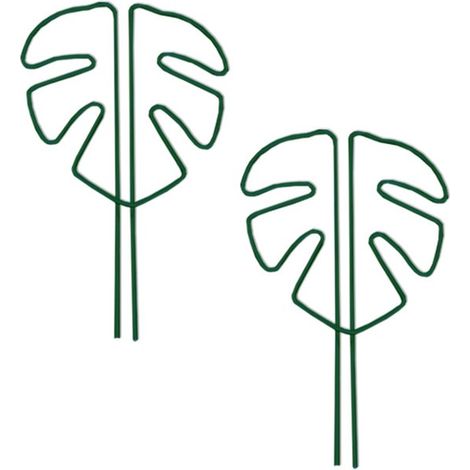 Supports pour plantes - 2 pièces - Supports pour plantes Monstera - Soutien - Métal - Supports pour tiges de plantes grimpantes - Convient aux Monstera et plantes d'intérieur - 28×15cm - Vert (1/5)