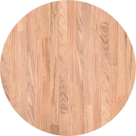 Dessus de table,Plateau de table,Dessus de bureau Marron clair Ø 50 x 2.5 cm Chêne massif CFW53934 (1/5)
