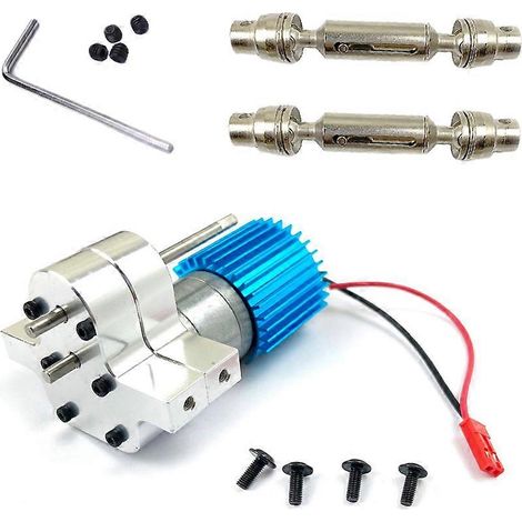Boîte de vitesses à dissipateur thermique métallique avec moteur à balais 370 et arbre de transmission pour pièces détachées de voitures RC WPL MN (1/5)