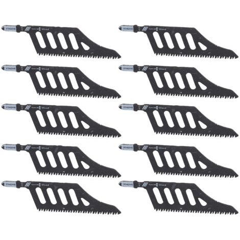 Lot de 10 lames de scie sauteuse à angle droit (90°) pour bois, plastique et panneaux de fibres (1/5)