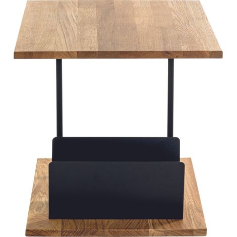 Table d'appoint coloris noir-chêne - Longueur 45 x Profondeur 45 x Hauteur 45 cm (1/5)