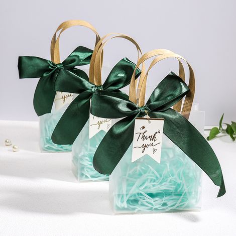 Lot de 4 sacs cadeaux 20157 cm pour la Saint-Valentin, élégants cadeaux de mariage et d'anniversaire, sacs cadeaux transparents, sacs de transport, sacs cadeaux de Noël en raphia (1/5)