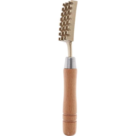 Grattoir à écailles de Poisson en Laiton et Bois à Dents crantées pour Nettoyage Rapide en Cuisine à Domicile (1/5)