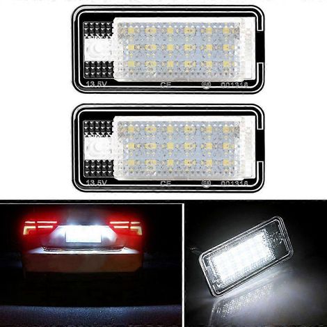 Lot de 2 lampes LED pour plaque d'immatriculation (compatibles avec Audi A3, S3, A4, S4, A6, C6, A8, S8 et Q7). (1/4)