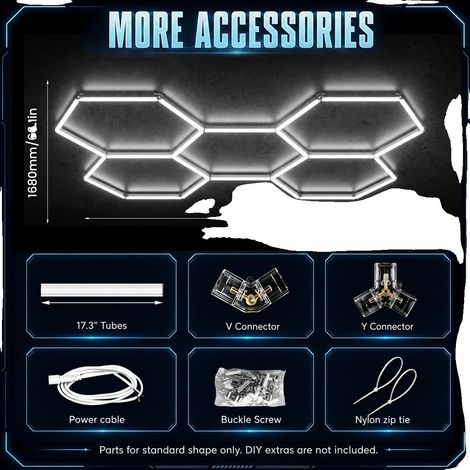 Lumière de garage LED, design en nid d'abeille, haute luminosité, 5-Hole-A (1/2)