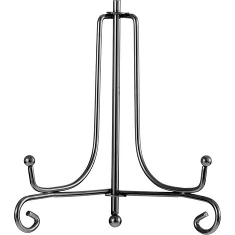 Lot de 4 présentoirs en fer, chevalets de présentation en fer, supports photo pour la décoration intérieure (noir, 18 cm)