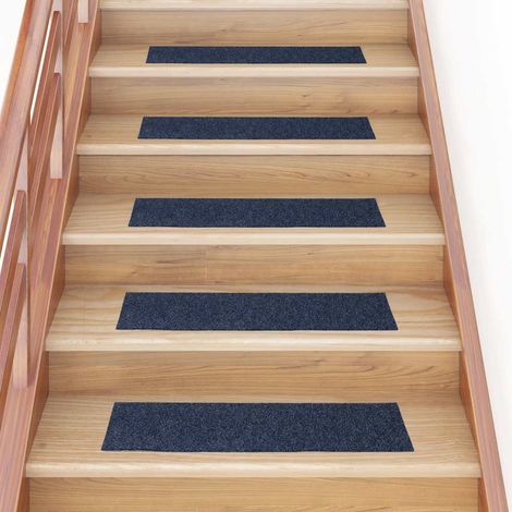 Stufenmatten Selbstklebend 15 Stk. 76x20 cm Grau Blau Rechteckig
