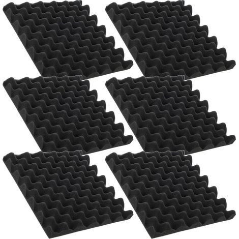 Panneaux Acoustiques Auto-adhésifs 30x30x5cm en Coton Insonorisant Noir, Absorption et Isolation Phonique pour Rénovation Intérieure, Pack de 12 Pièces (1/5)