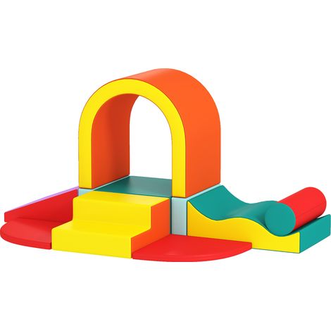 Parcours de motricité pour bébé en 10 pièces, module en mousse EPE avec revêtement PU, multicolore