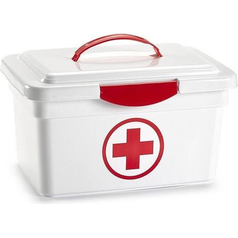 Trade Shop - ERSTE-HILFE-KASTEN MIT GRIFF GESUNDHEIT MEDIZINBEHÄLTER 35X23X48CM -