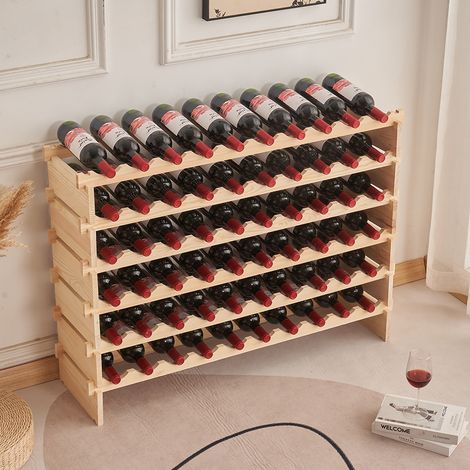 Étagère à Bouteilles Casier à vin 6 Etagères pour 60 Bouteilles Etagère à Vin 110x30x80.5cm (1/5)