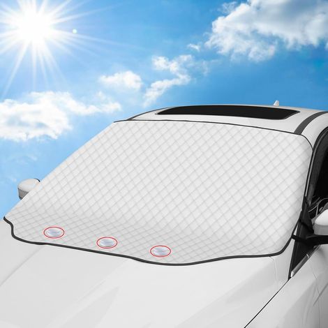 Parabrisas para coche, protección contra el calor y los rayos UV, magnético plegable, universal, plateado, 193 126 cm (1/5)