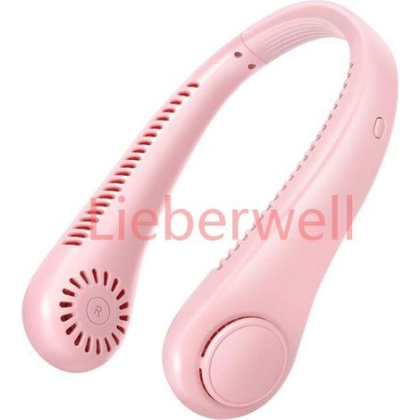 Ventilateur portable , XVX , Ventilateur tour de cou 360° , Silencieux , USB , Rose