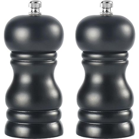 Manuelle Pfeffermühle aus Massivholz, Gewürzflasche, PU-Lackierung, schwarze Pfeffermühle