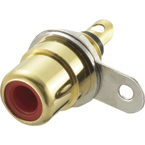 TRU COMPONENTS 716947 Cinch-Steckverbinder Buchse, Einbau vertikal Polzahl: 2  Rot 1 St.